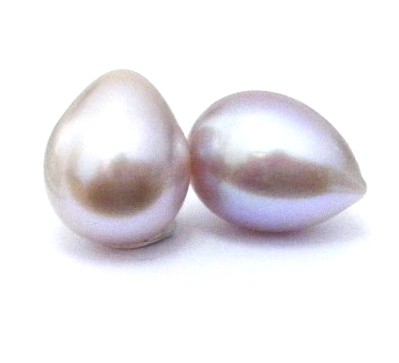 Natural Colours (Pale) 8-9mm Half Drilled Drop Pair